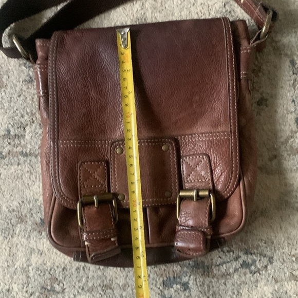 Fossil Leather Messenger Bag book bag school bag Back to school - Picture 6 of 10